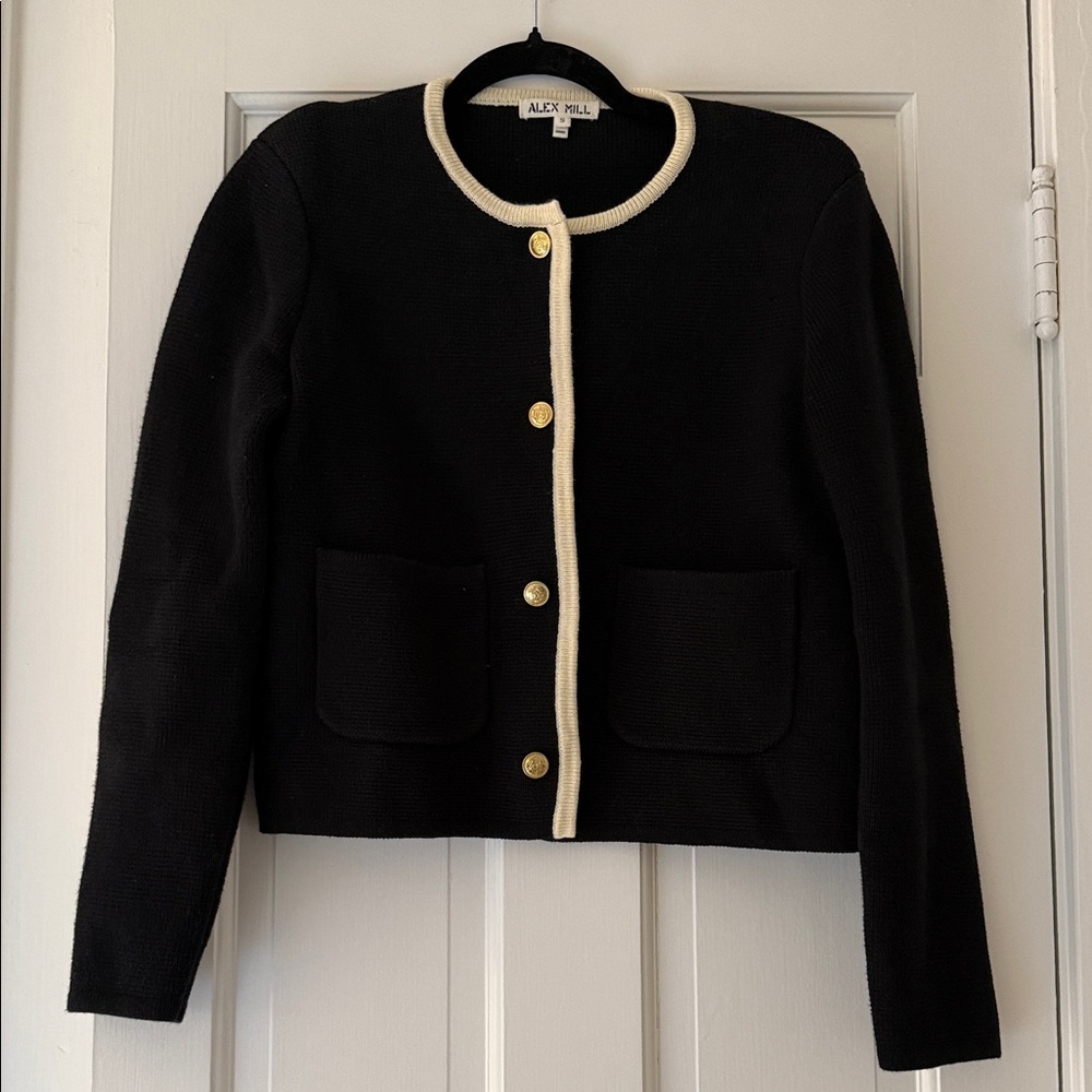 Alex Mill Black Jacket with Cream Trim